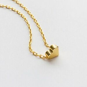 18K Gold Plated Dainty Heart Minimalist Layering Necklace